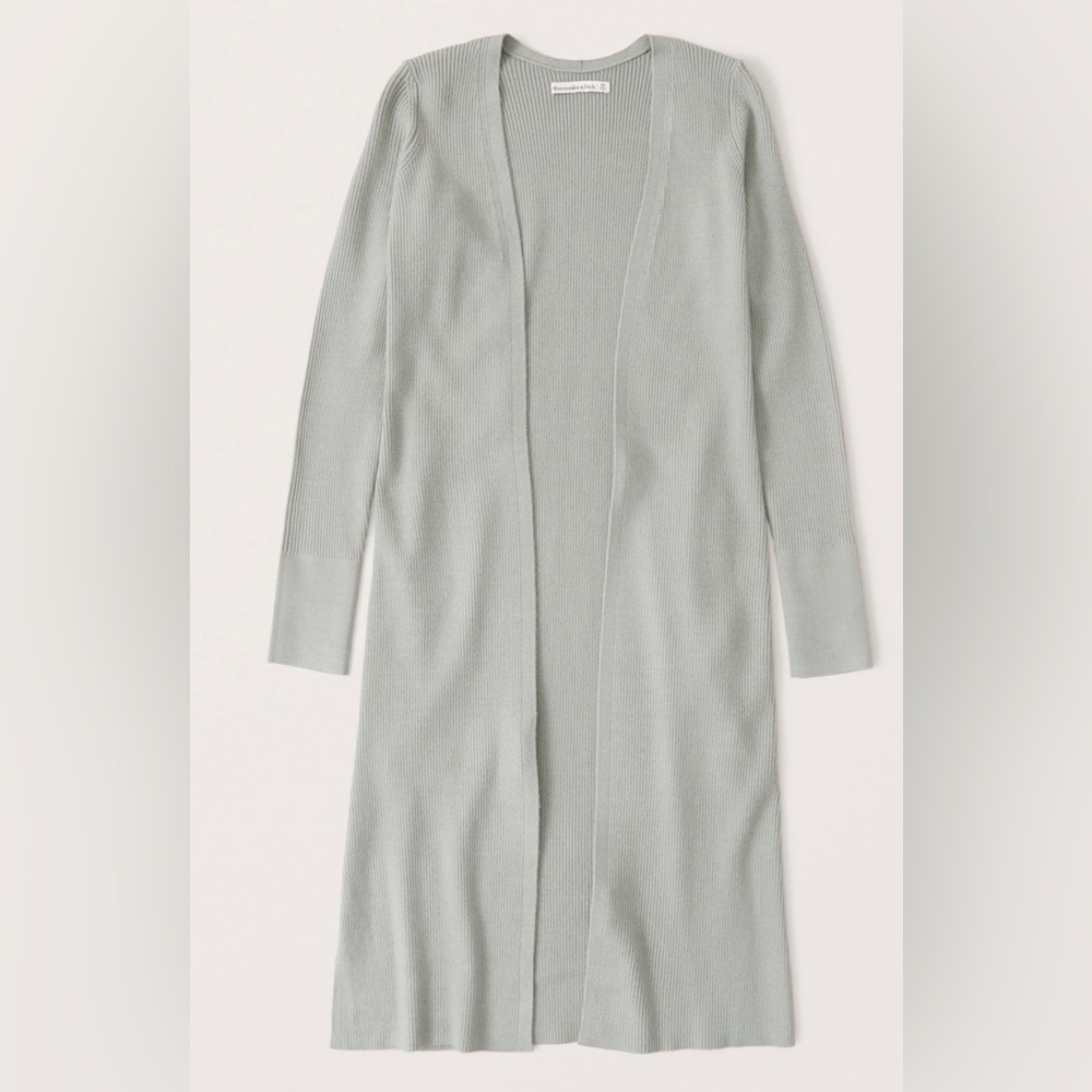 Abercrombie & Fitch Olive Green Duster Open Cardigan